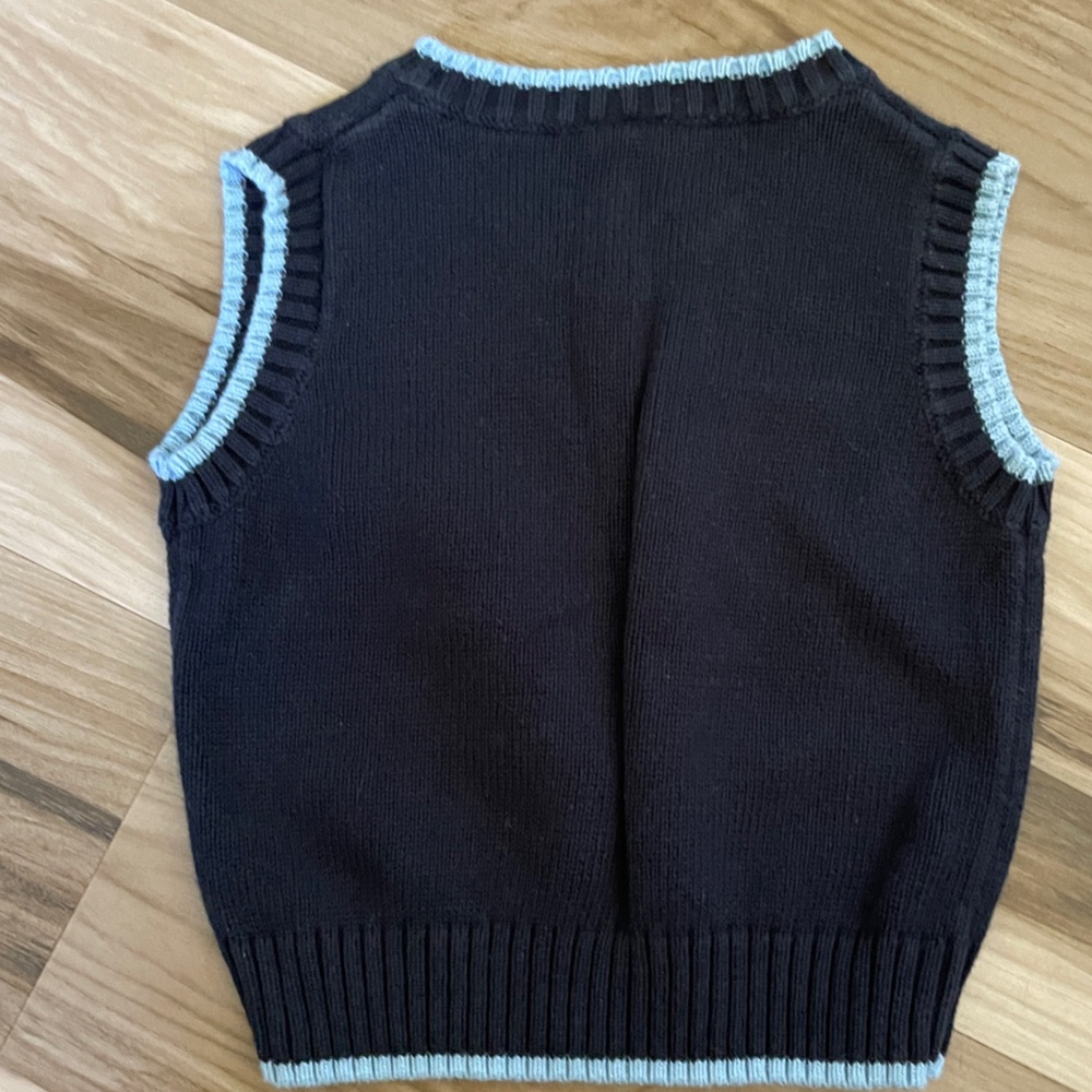 Gymboree Argyle Vest and Shorts Set Navy Blue Black Plaid 12-18 Months. … - Picture 10 of 10